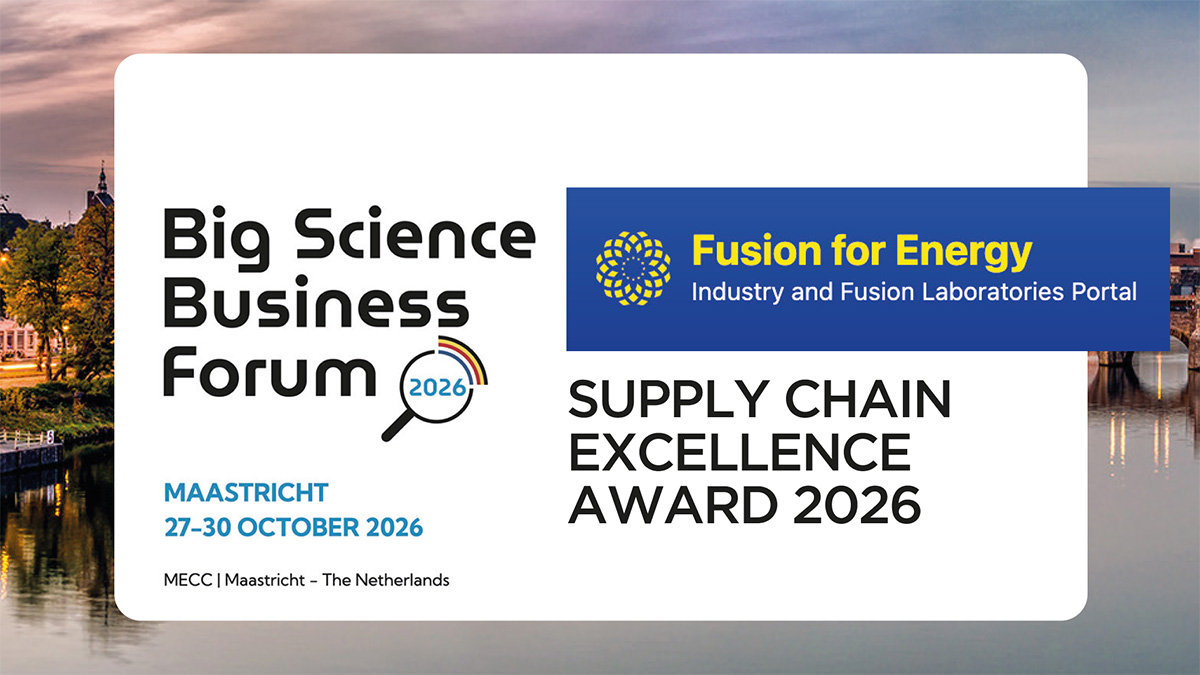 Apply for the F4E Supply Chain Excellence Award 2026